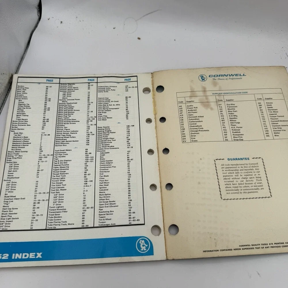 Cornwell Tools A-78 Vintage 1978 Trade Catalog Dealer Binder Wrench Socket